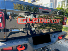 Load image into Gallery viewer, Mojave Jeep Gladiator Tailgate Badging Kit - Custom Painted - Color Matched Gray Center and Mojave Trim - 2 Piece