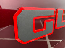 Load image into Gallery viewer, Rubicon Jeep Gladiator Tailgate Badging Kit - Custom Painted - Color Matched Gray Center and Gloss Red Trim - 2 Piece