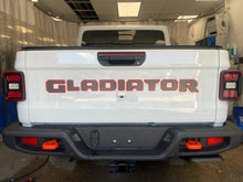 Load image into Gallery viewer, Mojave Jeep Gladiator Tailgate Badging Kit - Custom Painted - Color Matched Gray Center and Mojave Trim - 2 Piece