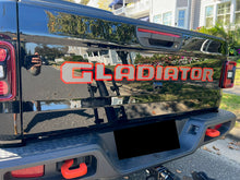 Load image into Gallery viewer, Mojave Jeep Gladiator Tailgate Badging Kit - Custom Painted - Color Matched Gray Center and Mojave Trim - 2 Piece
