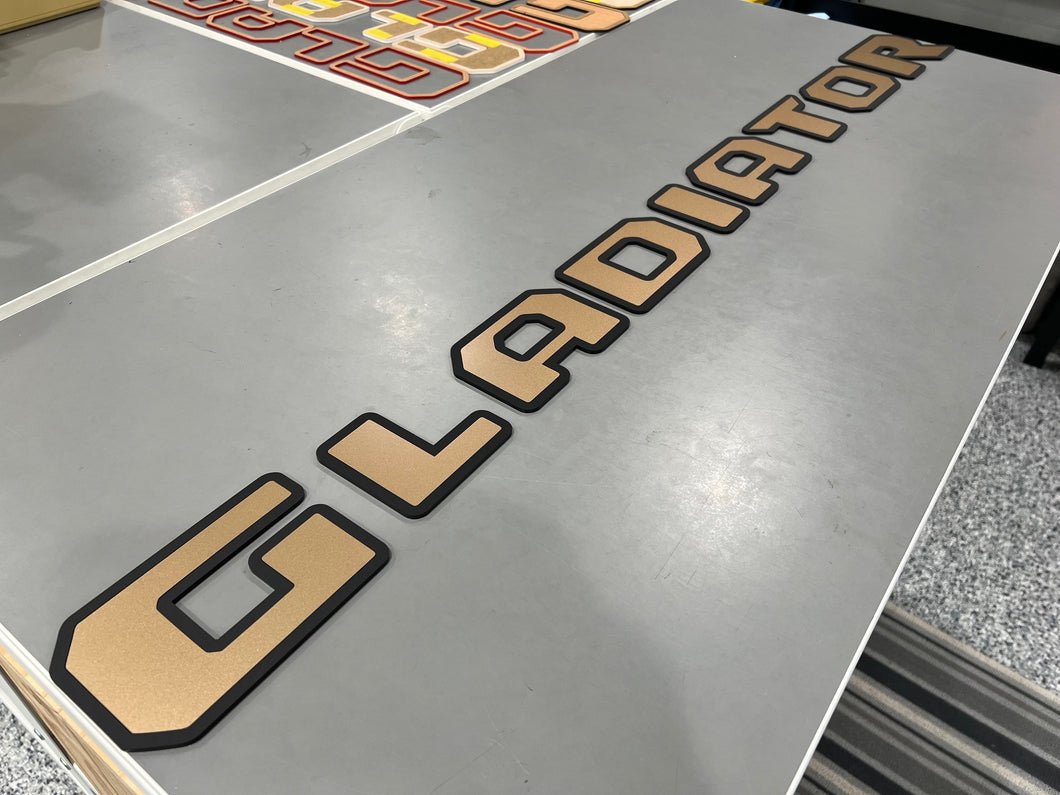 392 GOLD Jeep Gladiator Tailgate Badging Kit - Custom Painted