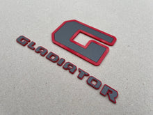 Load image into Gallery viewer, Jeep Gladiator Rubicon Fender Badge Kit - Custom Painted - Color Matched Gray Center and Rubicon Trim Piece
