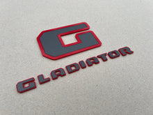 Load image into Gallery viewer, Jeep Gladiator Rubicon Fender Badge Kit - Custom Painted - Color Matched Gray Center and Rubicon Trim Piece
