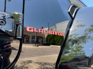 Jeep Gladiator Mojave Fender Badge Kit - Custom Painted - Color Matched Gray Center and Mojave Trim Piece